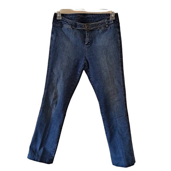 Calvin Klein Mid Wash Straight leg Jeans with Buckled Belt - Size 2 - Picture 3 of 9